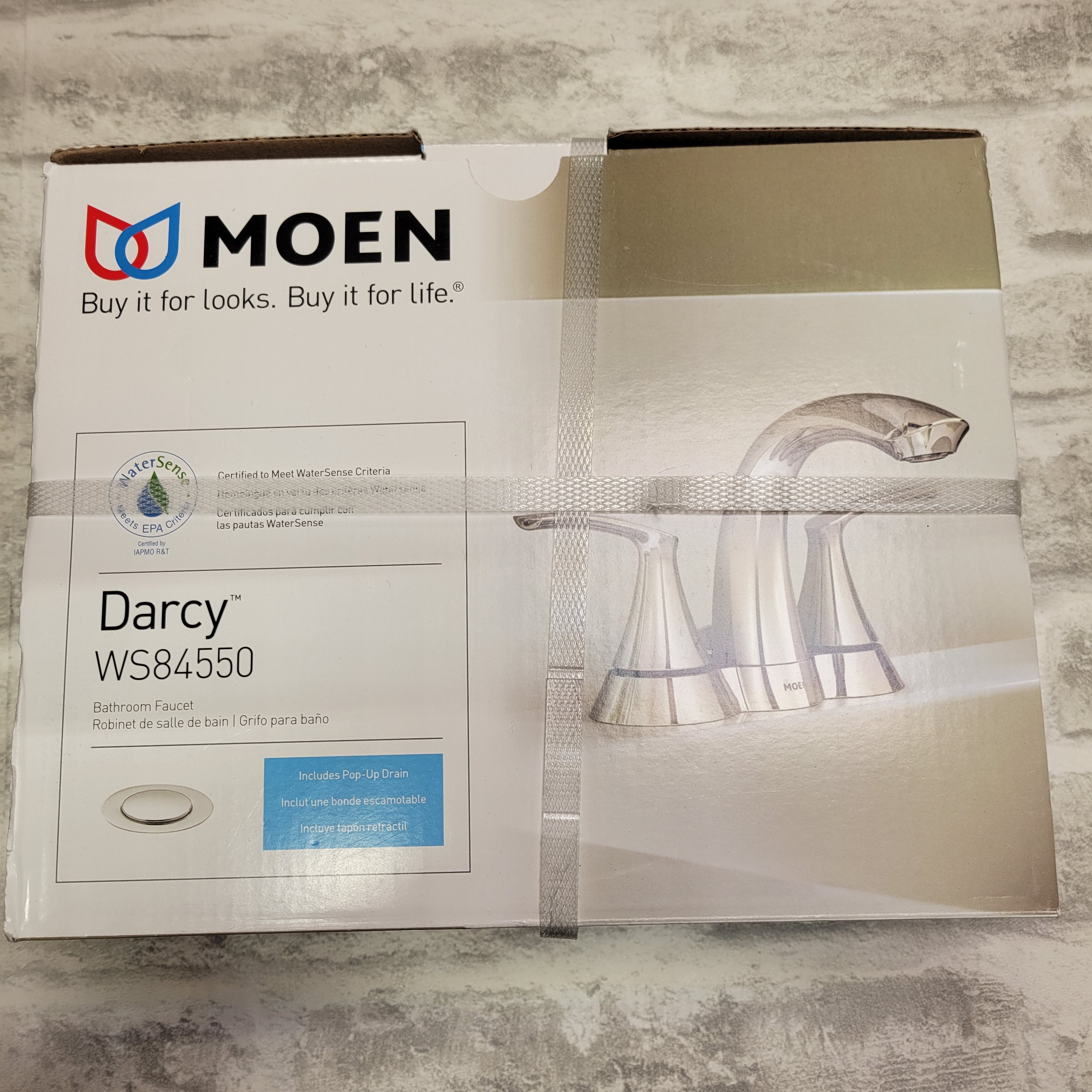 Moen Darcy Bathroom Lavatory Faucet Chrome 2 Handle Low Arc, Chrome (7645324640494)